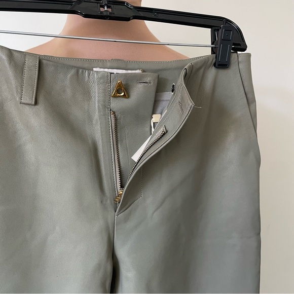 AERON Faux Leather Green Flare Leg Bootcut High Rise Pants NWT Sz HU 36/US Small - Picture 4 of 11